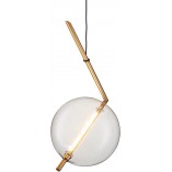 Lampa wisząca szklana kula Amore LED 28cm przezroczysto-złota Step Into Design