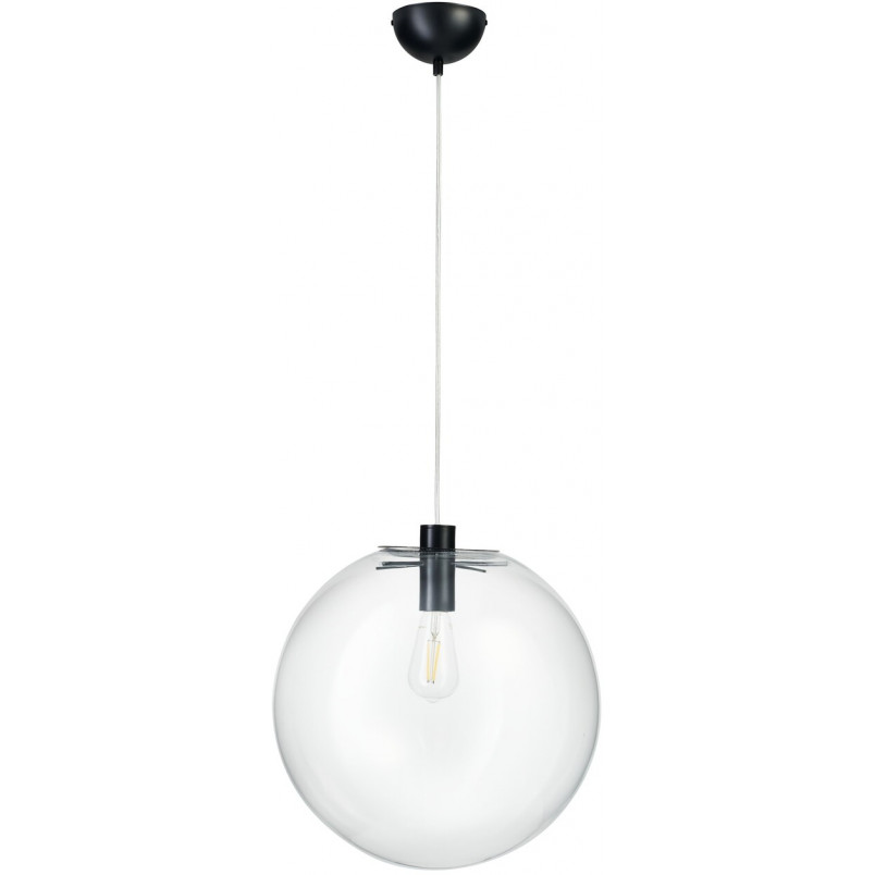 Lampa wisząca szklana kula designerska Tonda 40cm przezroczysto-czarna Step Into Design