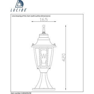 Lampa zewnętrzna latarnia retro Tireno 47 Czarny marki Lucide