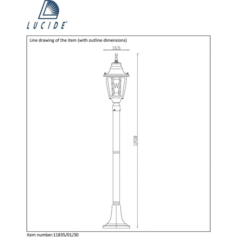 Lampa zewnętrzna latarnia retro Tireno Czarny marki Lucide
