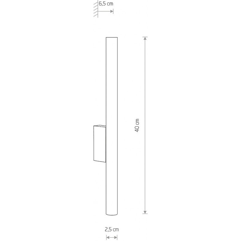 Kinkiet minimalistyczny tuba Laser 40cm brązowy Nowodvorski