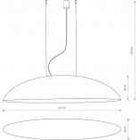 Lampa wisząca owalna Canoe 117cm biały / miedziany Nowodvorski