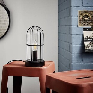 Lampa stołowa szklana rustykalna Storm Czarna marki Brilliant