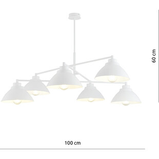 Lampa sufitowa 6 punktowa loft Maveric 100cm biała Emibig