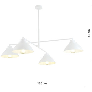 Lampa sufitowa 4 punktowa loft Maveric 100cm biała Emibig