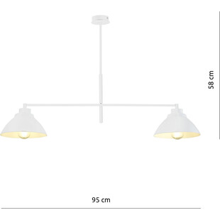 Lampa sufitowa 2 punktowa loft Maveric 95cm biała Emibig