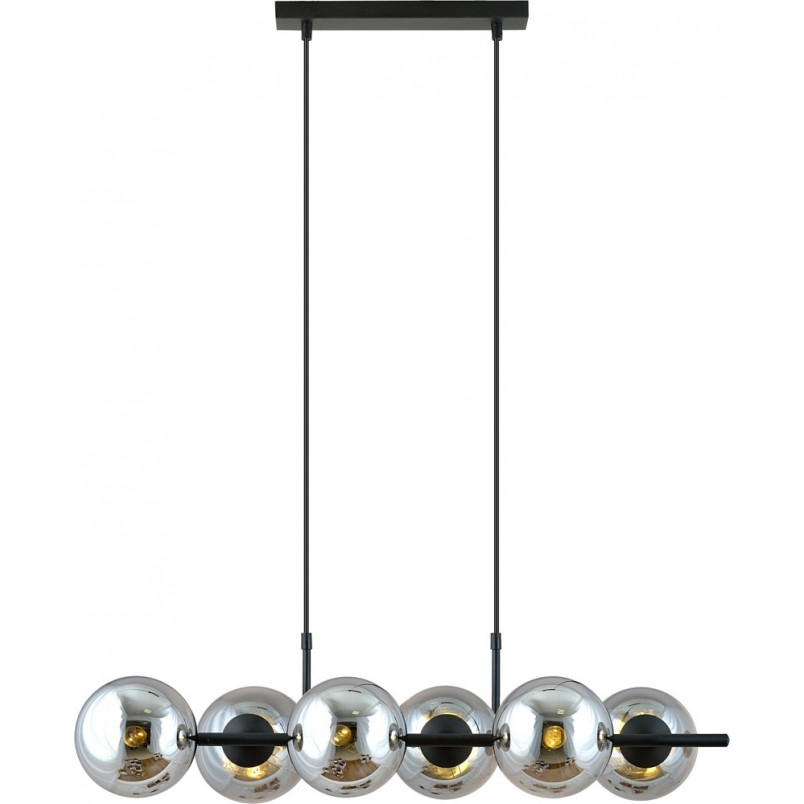 Lampa wisząca szklane kule Rory VI 95cm grafit / czarny Emibig
