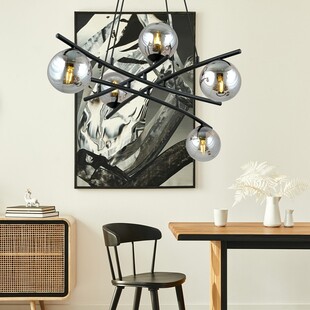 Lampa wisząca szklane kule nowoczesne Essa V 100cm grafit / czarny Emibig
