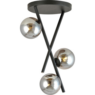 Lampa sufitowa designerska szklane kule River III 30cm grafit / czarny Emibig