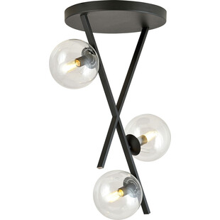 Lampa sufitowa designerska szklane kule River III 30cm przeźroczysty / czarny Emibig