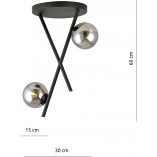 Lampa sufitowa designerska szklane kule River II 30cm grafit / czarny Emibig