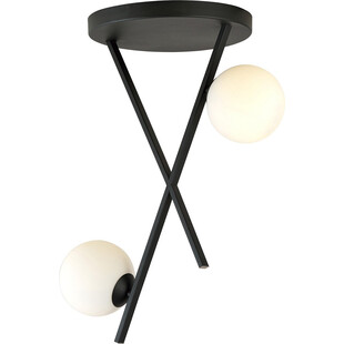 Lampa sufitowa designerska szklane kule River II 30cm opal / czarny Emibig