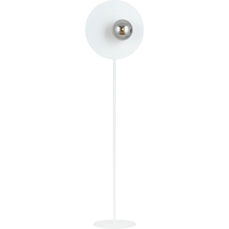 Lampa podłogowa dekoracyjna szklana kula Oslo biały / grafit Emibig
