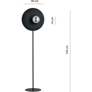 Lampa podłogowa dekoracyjna szklana kula Oslo czarny / grafit Emibig