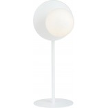 Lampa stołowa szklana kula Oslo biały / opal Emibig