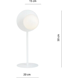 Lampa stołowa szklana kula Oslo biały / opal Emibig