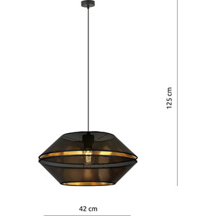 Lampa wisząca ażurowa Malia 42cm czarny / złoty Emibig