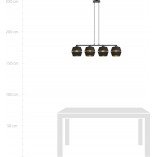 Lampa wisząca nowoczesna z abażurami Piano IV 100cm czarny / złoty Emibig