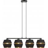 Lampa wisząca nowoczesna z abażurami Piano IV 100cm czarny / złoty Emibig