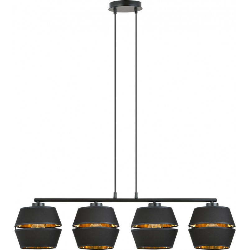 Lampa wisząca nowoczesna z abażurami Piano IV 100cm czarny / złoty Emibig
