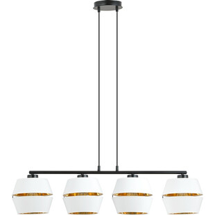 Lampa wisząca nowoczesna z abażurami Piano IV 100cm biały / złoty Emibig