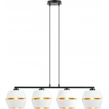 Lampa wisząca nowoczesna z abażurami Piano IV 100cm biały / złoty Emibig
