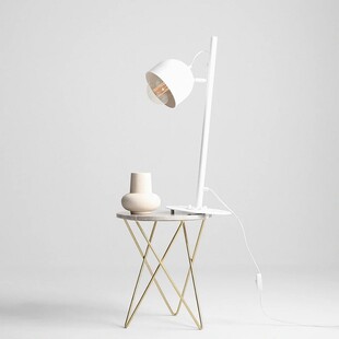 Lampa biurkowa skandynawska Beryl White biała Aldex