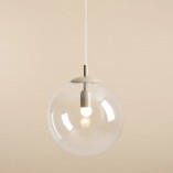Lampa wisząca szklana kula Globe 30cm przeźroczysty / beige Aldex