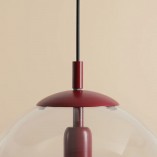 Lampa wisząca szklana kula Globe 30cm przeźroczysty / red wine Aldex