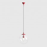 Lampa wisząca szklana kula Globe 30cm przeźroczysty / red wine Aldex
