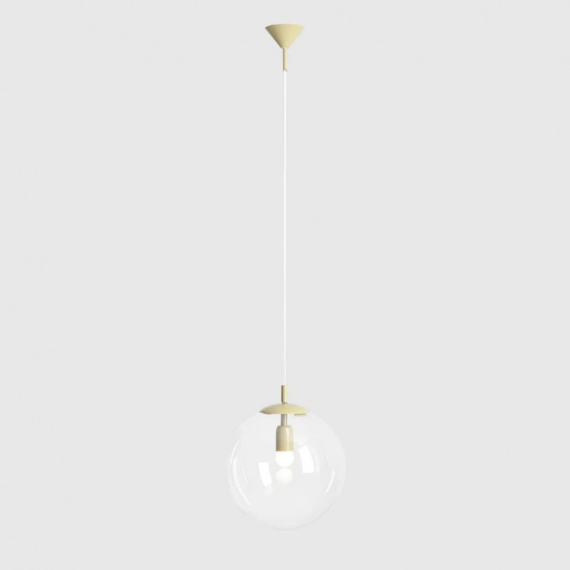 Lampa wisząca szklana kula Globe 30cm przeźroczysty / pistachio Aldex