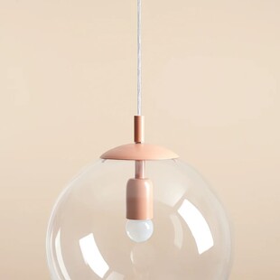 Lampa wisząca szklana kula Globe 30cm przeźroczysty / coral Aldex