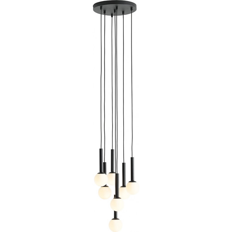 Lampa wisząca szklane kule Riu VII 30cm czarno-biała Aldex