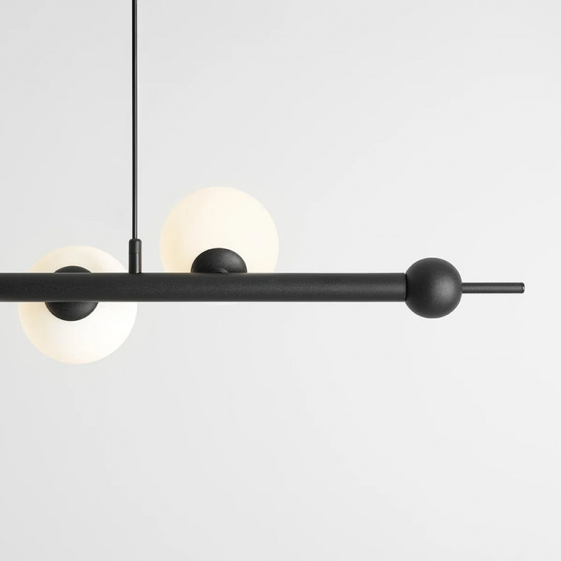 Lampa designerska szklane kule Wave Black VII 168cm czarny / biały Aldex