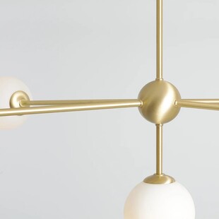 Lampa sufitowa szklane kule Pearl White Brass V 48x116cm biało-mosiężna Aldex