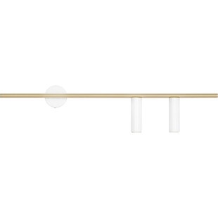 Kinkiet podłużny Trevo II prawy 80cm biało-mosiężny Aldex