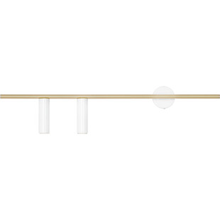 Kinkiet podłużny Trevo II lewy 80cm biało-mosiężny Aldex
