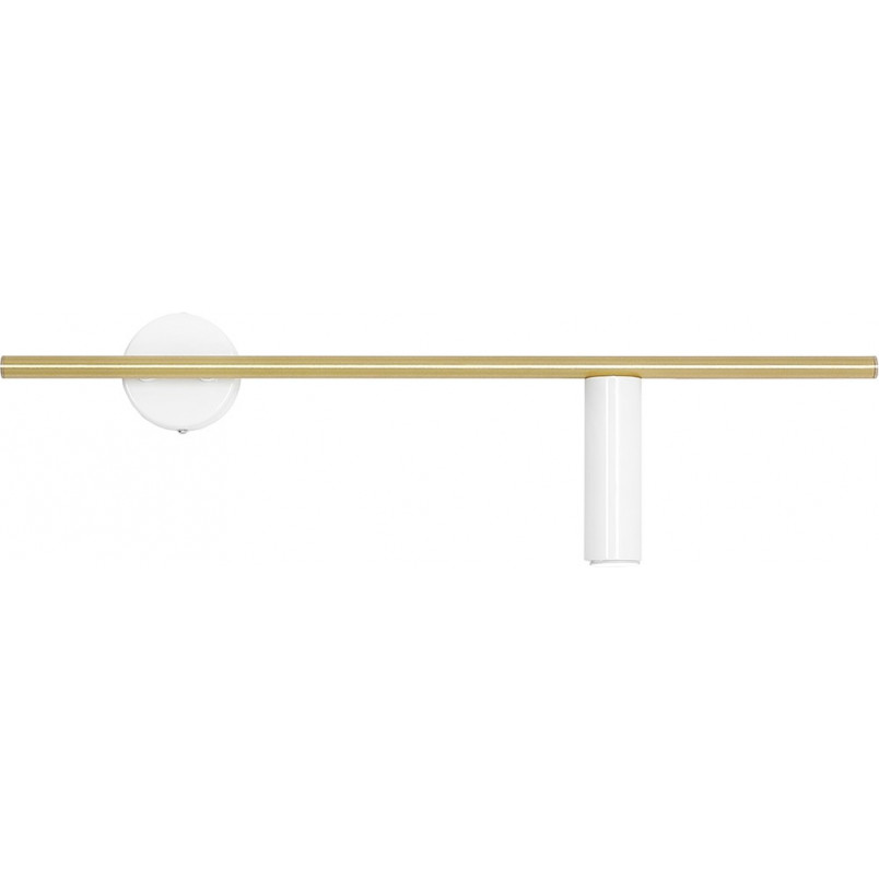 Kinkiet podłużny Trevo I prawy 60cm biało-mosiężny Aldex