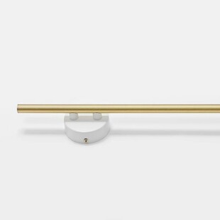 Kinkiet podłużny Trevo I prawy 60cm biało-mosiężny Aldex