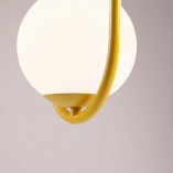 Lampa wisząca 2 szklane kule Riva Mustard 18,5cm biało-żółta Aldex