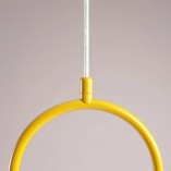 Lampa wisząca szklana kula designerska Riva Mustard 14cm biało-żółta Aldex