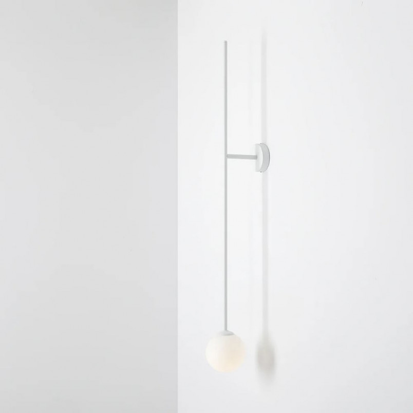 Kinkiet szklana kula Pine White 14cm biały Aldex