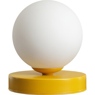 Lampa stołowa szklana kula Ball Colours S Mustard biała Aldex