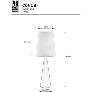 Lampa stołowa nowoczesna z abażurem Conus czarny / biały Markslojd