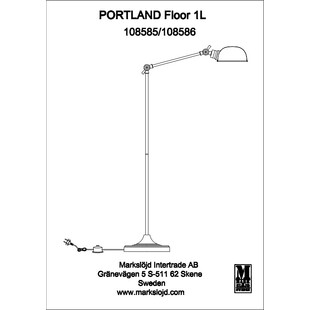 Lampa podłogowa regulowana loft Portland czarna Markslojd