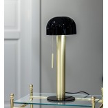 Lampa stołowa z włącznikiem łańcuszkowym Costa czarny / mosiądz szczotkowany Markslojd