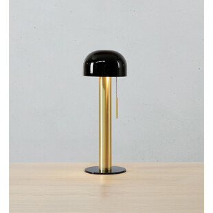 Lampa stołowa z włącznikiem łańcuszkowym Costa czarny / mosiądz szczotkowany Markslojd