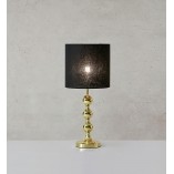 Lampa stołowa glamour z abażurem Octo mosiądz / czarny Markslojd