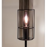 Lampa stołowa nowoczesna szklany klosz Torcia 65cm szkło dymione / czarny Markslojd