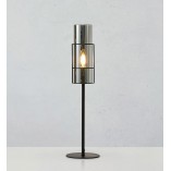 Lampa stołowa nowoczesna szklany klosz Torcia 50cm szkło dymione / czarny Markslojd
